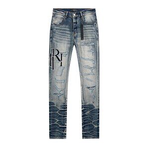 AMIRI Blue Distressed Jeans